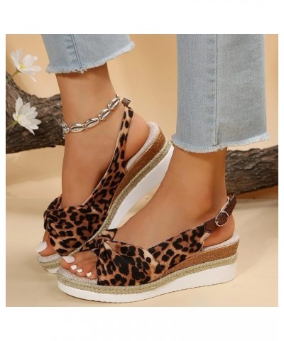 Women Platform Wedges Women Size 11 Wide Foot Platform sandals For Women sandals Women Heeled sandals Casual Women San Brown-...