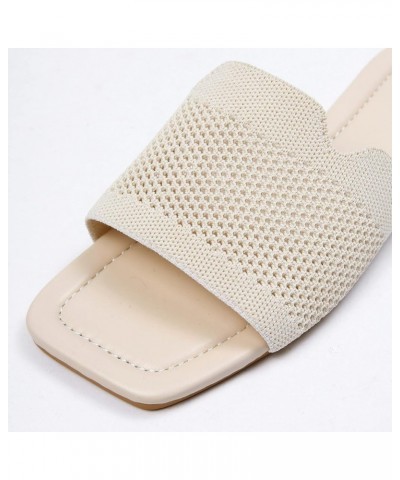 Women's Flat Slide Sandals Summer New Pattern Mesh Breathable Fashionable Beach Slippers Flat Non Slip Comfortable Sandals (B...