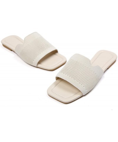 Women's Flat Slide Sandals Summer New Pattern Mesh Breathable Fashionable Beach Slippers Flat Non Slip Comfortable Sandals (B...