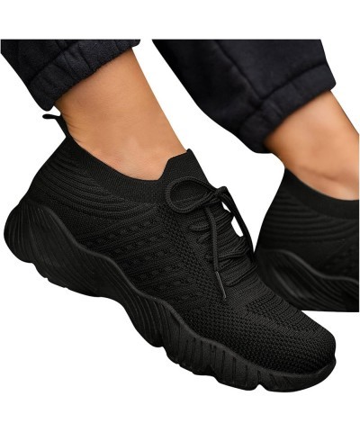 Womens Trainers Workout Shoes Plantar Fasciitis Shoes Slip On Sneakers Work Shoes Wide Toe Box Comfortable Travel Shoes Black...