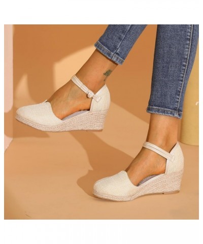 Womens Closed Toe Sandals, Espadrilles for Women Closed Toe Wedges Summer Sandals Ankle Strap Casual Closed Toe Wedge Sandals...