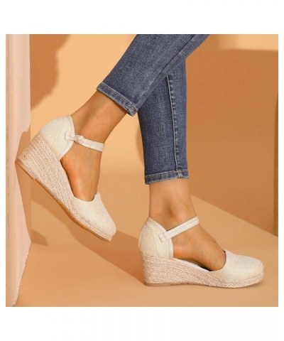 Womens Closed Toe Sandals, Espadrilles for Women Closed Toe Wedges Summer Sandals Ankle Strap Casual Closed Toe Wedge Sandals...