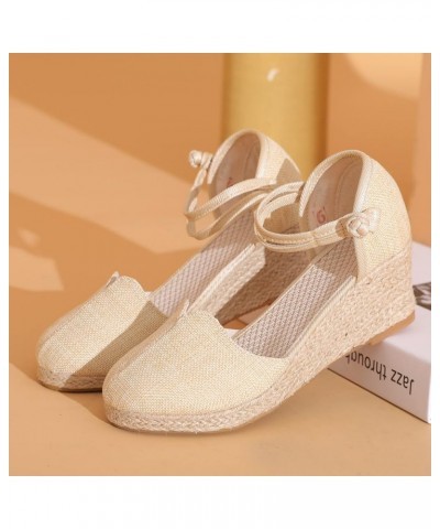 Womens Closed Toe Sandals, Espadrilles for Women Closed Toe Wedges Summer Sandals Ankle Strap Casual Closed Toe Wedge Sandals...