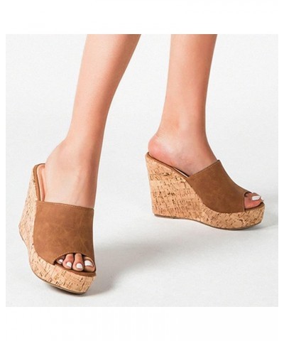 Fashion Women Summer Shoes Flatform 281 Brown $22.53 Sandals