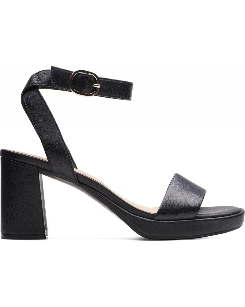 Women's AmbyrLyn Bay Heeled Sandal, Black Leather, 9.5 Wide 7 Wide Black Leather $34.50 Sandals