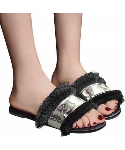 Birdies Slippers for Women Soled Wedges Leisure Shoes Casual Thick Sandals Fashion Womens Slipper Womens Size Black-d $9.09 S...