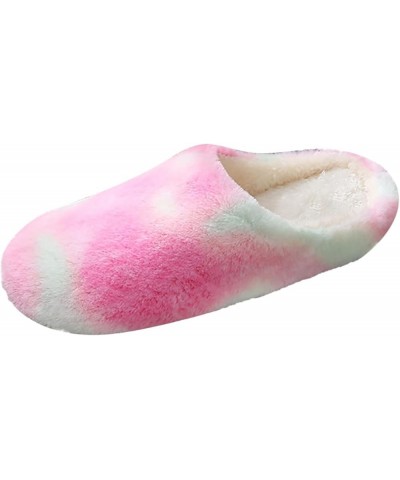 Women's Flat Slide Sandals Multicolor Velvet for Women Slippers Shoes Tie-Dye Toe Slippers Round Plus for Women House (Green,...