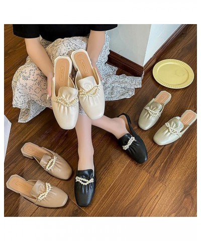 Womens Sandals Casual, Flats Sandals Comfortable Slip On Slide Sandals Pearl Summer Beach Casual Shoes White $10.86 Sandals