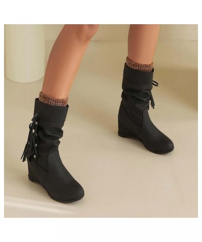 Fall High Heel Boots for Women 2023 Wide Calf Knee High Boots Leather Heeled Leather Knee High Boots for Women Womens Square ...