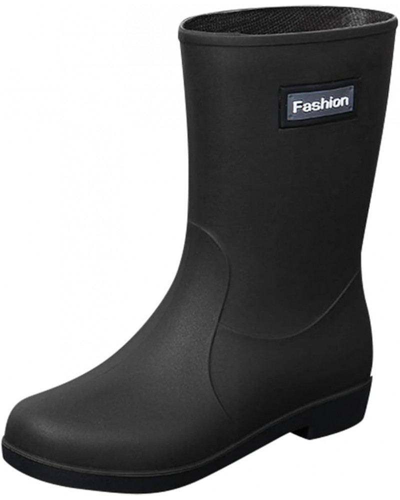 Rainboots Boots Women Women Rain Boots Short Rain Boots for Womens Ankle Rainboot Slip On Garden Boot Chelsea Boots Women Bla...