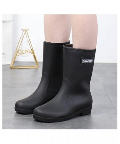 Rainboots Boots Women Women Rain Boots Short Rain Boots for Womens Ankle Rainboot Slip On Garden Boot Chelsea Boots Women Bla...