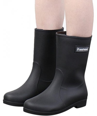 Rainboots Boots Women Women Rain Boots Short Rain Boots for Womens Ankle Rainboot Slip On Garden Boot Chelsea Boots Women Bla...