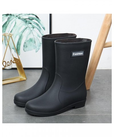 Rainboots Boots Women Women Rain Boots Short Rain Boots for Womens Ankle Rainboot Slip On Garden Boot Chelsea Boots Women Bla...