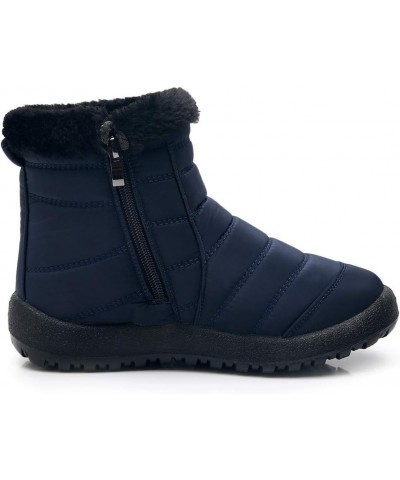 Women's Snow Boots Winter Ankle Short Bootie Footwear Warm Shoes Snow Boots for Wide Feet Women Blue $19.49 Outdoor Shoes