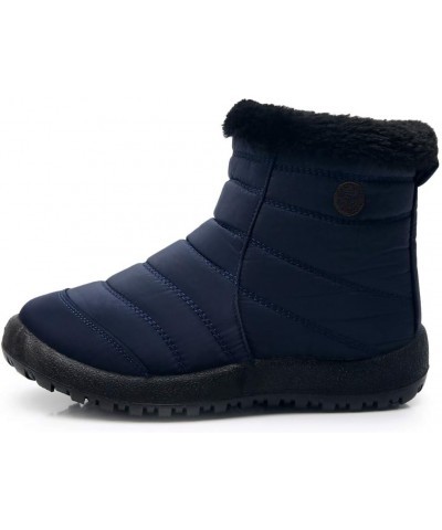 Women's Snow Boots Winter Ankle Short Bootie Footwear Warm Shoes Snow Boots for Wide Feet Women Blue $19.49 Outdoor Shoes