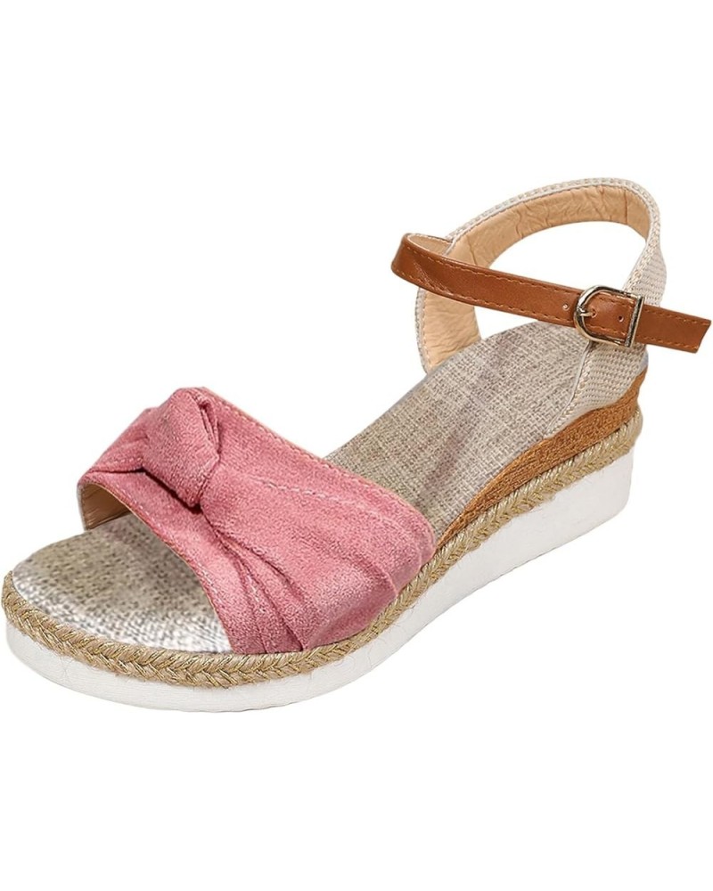 Sandals for Women Wedge Dressy Platform Orthopedic Platform Wedge Sandals Comfy Slip On Cork Foot Bed 47-nrny-pink-g $15.01 S...