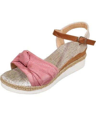 Sandals for Women Wedge Dressy Platform Orthopedic Platform Wedge Sandals Comfy Slip On Cork Foot Bed 47-nrny-pink-g $15.01 S...