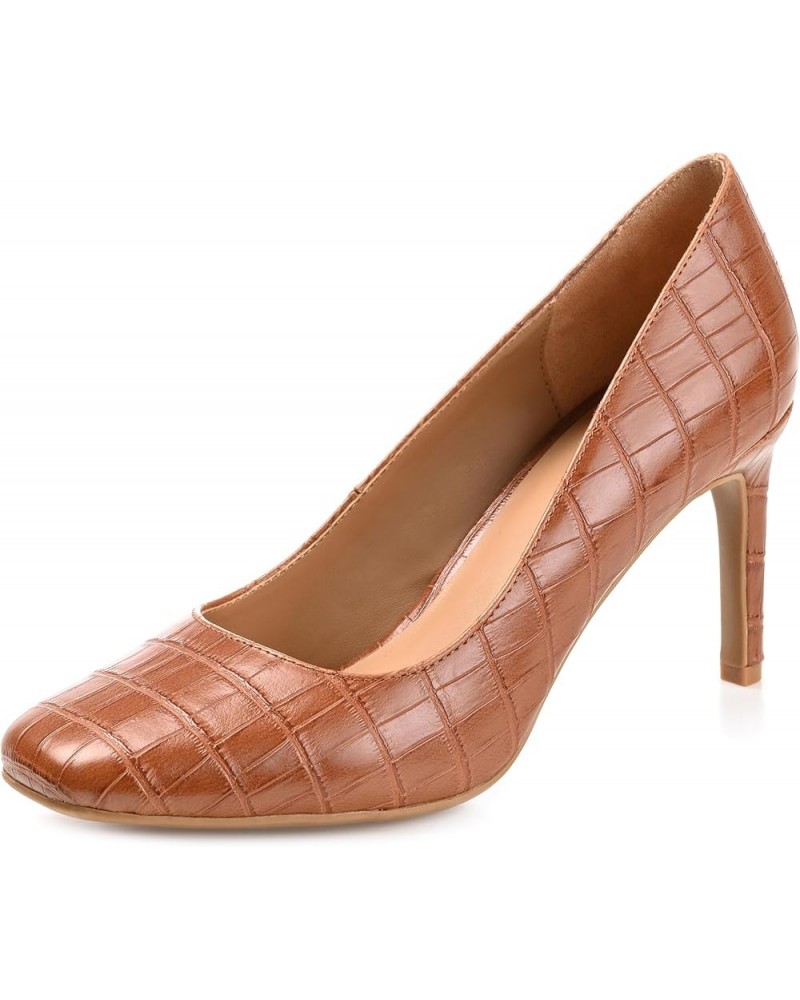 Womens Medium and Wide Width Monalee Tru Comfort Foam Square Toe Mid Heel Pumps Brown Wide $16.40 Pumps