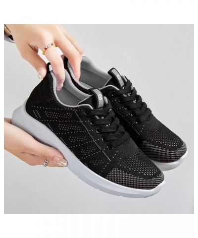 Sneakers for Women Breathable Sneakers Memory Foam Shoes Women White Leather Sneakers for Women Black 2 $10.24 Athletic Shoes