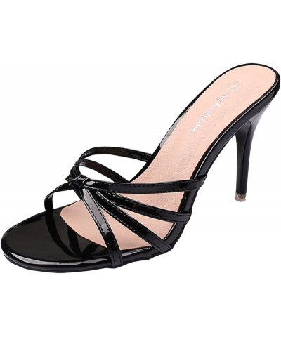 Women Heeled sandals Size 5 Boys sandals Tap Dance Shoes Platform sandals For Women'S High Heels Shoes Ankle Straps Dr I-blac...