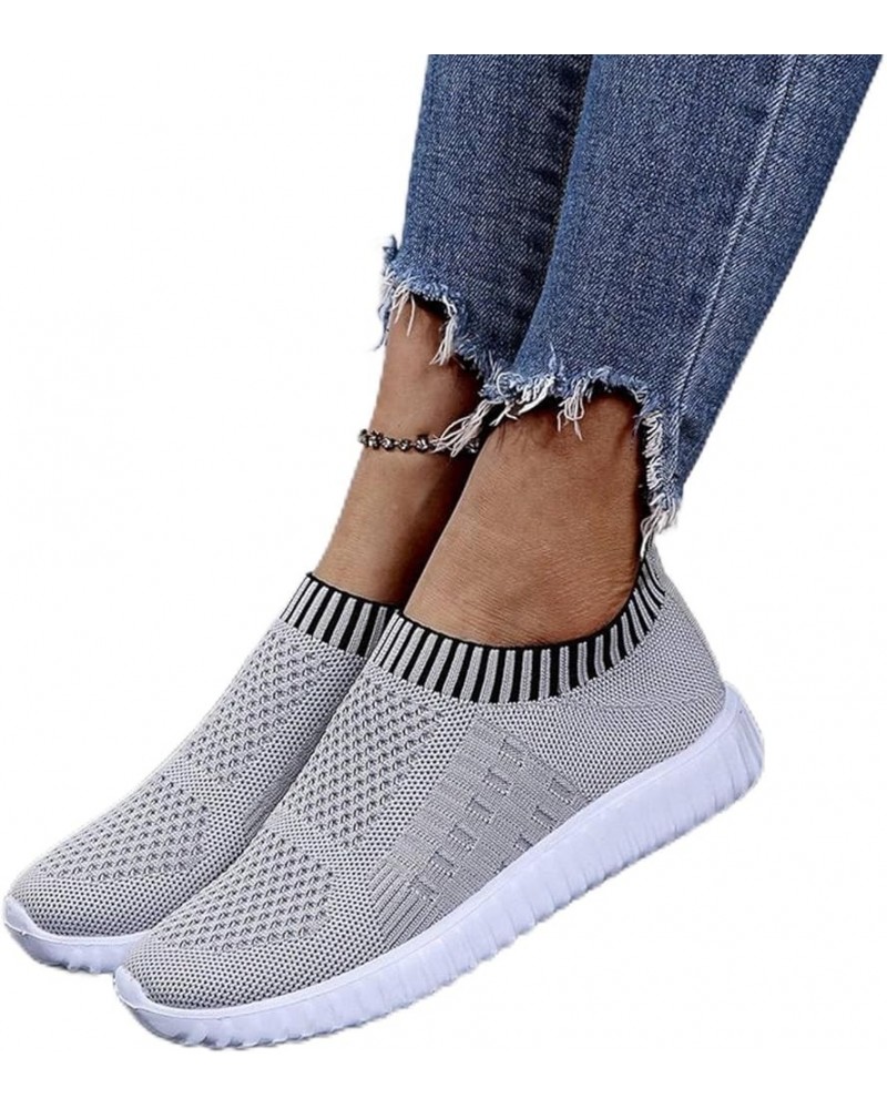 Fashion Unisex Sneakers Women Casual Shoes Breathable Mesh Walking Shoes Spring Summer Soft Flat Shoes 43 Grey $28.67 Fashion...