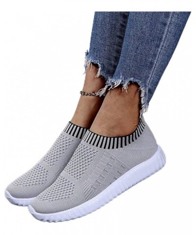 Fashion Unisex Sneakers Women Casual Shoes Breathable Mesh Walking Shoes Spring Summer Soft Flat Shoes 43 Grey $28.67 Fashion...