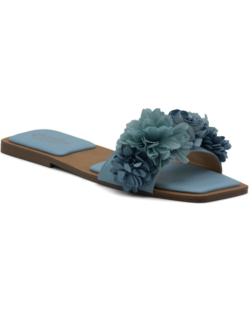 Women's Orderly Flat Sandal Powder Blue $20.52 Sandals