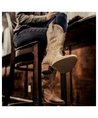 Rollda Cowboy Boots Women Western Boots Cowgirl Boots Ladies Pointy Toe Fashion Boots Tan $34.09 Boots