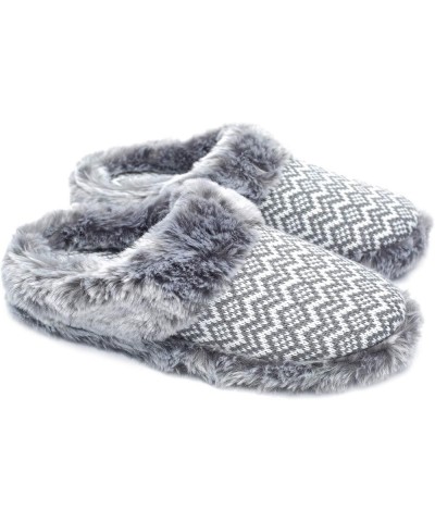 Womens Soft Comfortable Warm Furry Faux Fur House Knitted Slippers With Memory Foam Non Slip Indoor Outdoor Rubber Sole White...