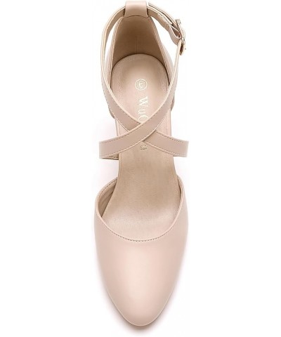 Women's Closed Toe Heel Pumps Nude Pu $26.09 Pumps