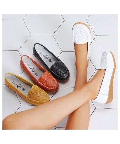 Comfortable Loafer Shoes, Fashion Womens Breathable Lace Up Shoes Flats Casual Shoes Casual Leather Flats Z 05-white $13.96 F...