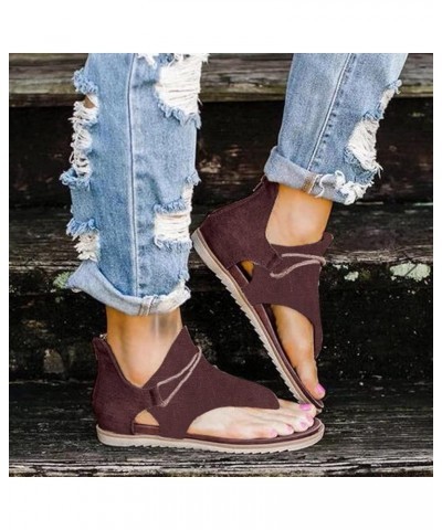 Summer Shoes Sandals, Women's Ladies Casual Camouflage Flip Flops Comfy Sandals Zipper Shoes Women Shoes E-brown $14.24 Sandals