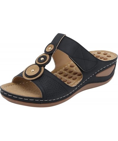 flat sandals for women summer flat platform sandal womens flat sandals espadrille wedge sandals for women Z 05-black $13.90 O...