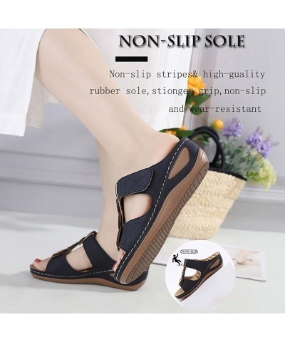 flat sandals for women summer flat platform sandal womens flat sandals espadrille wedge sandals for women Z 05-black $13.90 O...