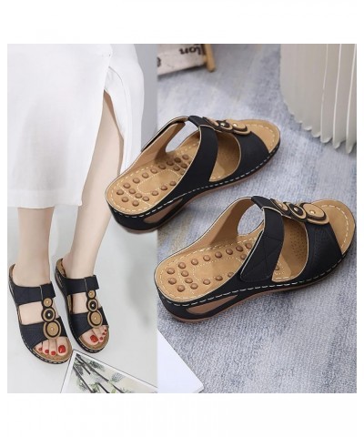 flat sandals for women summer flat platform sandal womens flat sandals espadrille wedge sandals for women Z 05-black $13.90 O...