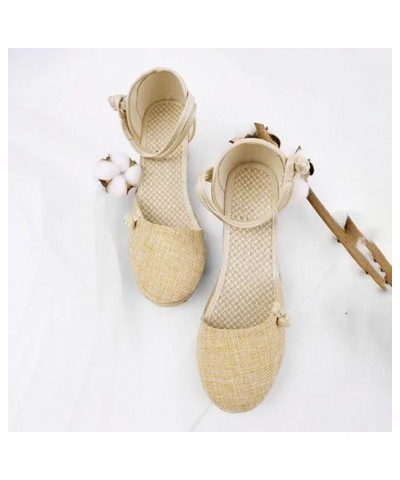 Sandals for Women Casual Summer, Women's Hollow Roman Strap Flats Sandals Open Toe Outdoor Flip Flops Shoes Beach Sandals Z1-...