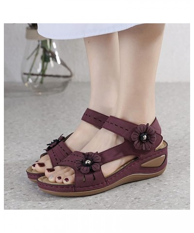 Sandals Women Orthopedic Comfortable White Casual Comfort Wedge Sandals Low Heels for Women Comfy Walking Shoes for Women Wom...