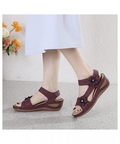 Sandals Women Orthopedic Comfortable White Casual Comfort Wedge Sandals Low Heels for Women Comfy Walking Shoes for Women Wom...