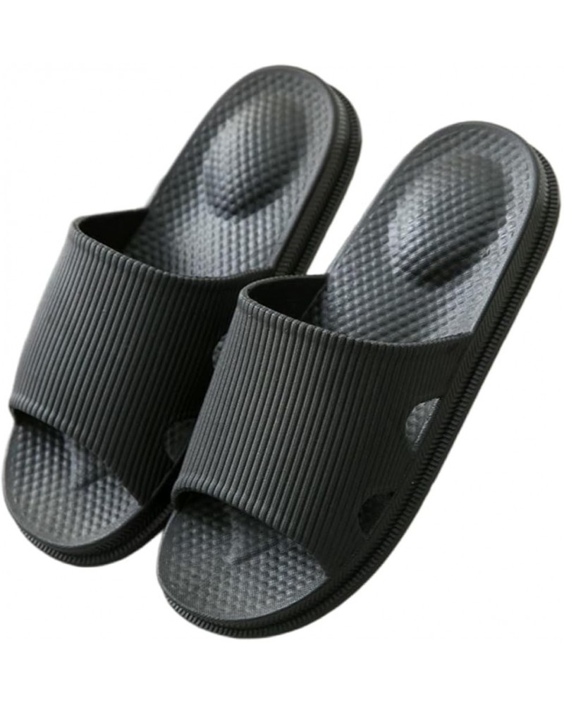 Women Summer Slides EVA Pillow Slippers Cute Slides Non-Slip Shower Shoes Sandals Open Toe for Bathroom Soft Comfy Black $10....