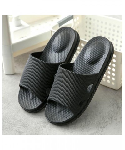 Women Summer Slides EVA Pillow Slippers Cute Slides Non-Slip Shower Shoes Sandals Open Toe for Bathroom Soft Comfy Black $10....