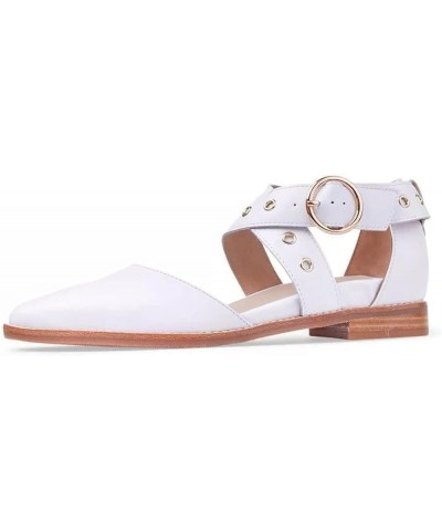 Women's Classic Pointed Toe Ankle Strap Comfy Flat Ballet Adjustable Cross Strappy Sandals Dancing Dress Shoes with Buckle Si...