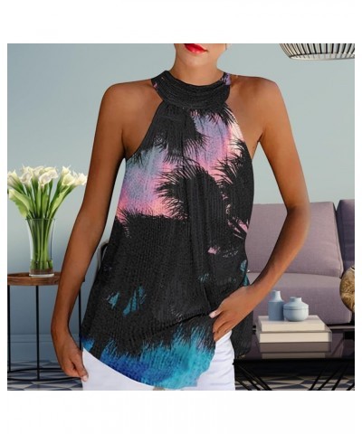 Women's Printed Sleeveless Neck Tie Up Fashion Casual Suspender Top Blouses plus Size Wrap Top O $10.11 Athletic Shoes