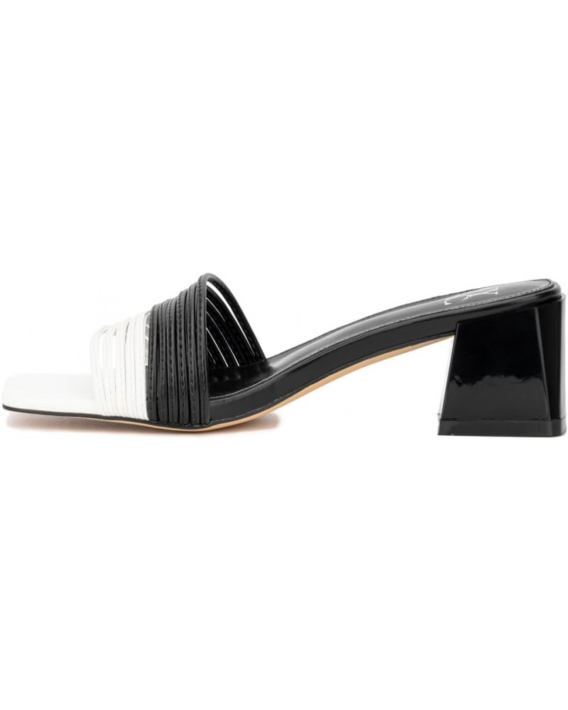 New York & Company Women's Hera Heels, Block Heel Mule. Black/White $23.98 Mules & Clogs