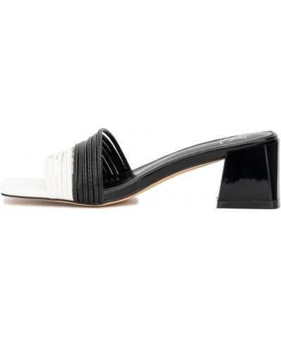 New York & Company Women's Hera Heels, Block Heel Mule. Black/White $23.98 Mules & Clogs