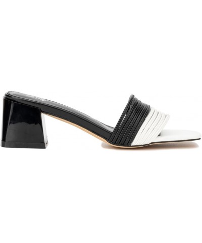 New York & Company Women's Hera Heels, Block Heel Mule. Black/White $23.98 Mules & Clogs