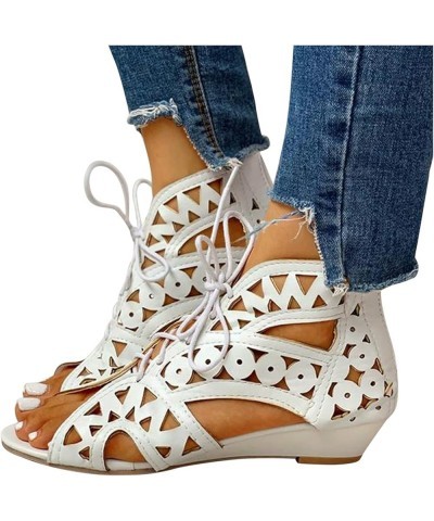 Sandals Shoes For Women White Flats Shoes Women Sandals Women Fashion Wide Women Flats Shoes Dressy A-white $16.12 Outdoor Shoes