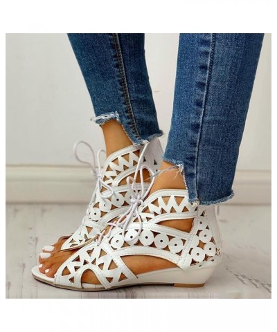 Sandals Shoes For Women White Flats Shoes Women Sandals Women Fashion Wide Women Flats Shoes Dressy A-white $16.12 Outdoor Shoes