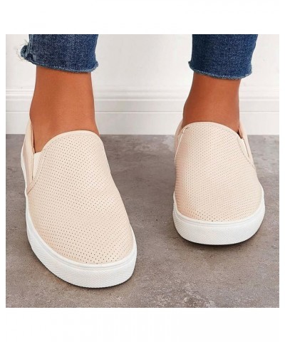 Women's Slip-On Canvas Sneaker Fashion Low Top Casual Shoes Lace up Classic Walking Shoes Women's Ballet Flats Beige $21.68 P...