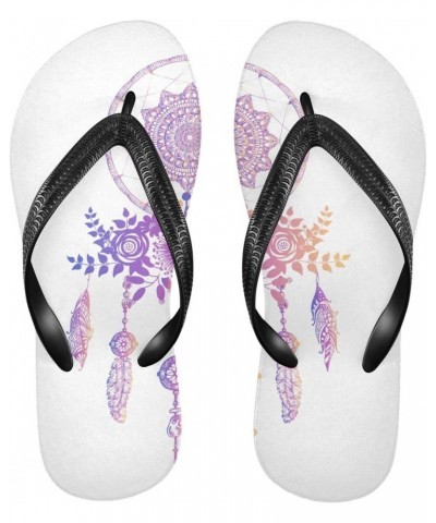 Acpiggto Flip Flops Beach Sandals Bohemian Mandala Dreams Floral Feathers Rainbow Color Thong Slides Slippers for Women Men $...