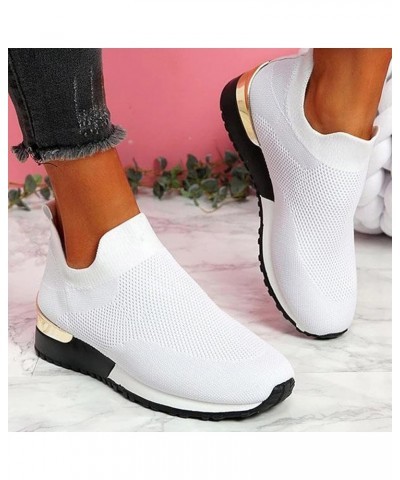 Women's Fashion Sneakers Women's Slip On Shoes Sneakers for Women Fashion Comfortable Hollow Out Casual Summer Shoes H1-white...